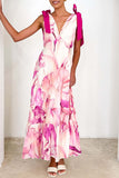 Floral Tie-Shoulder Dress
