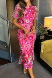Floral Embroidered Midi Dress