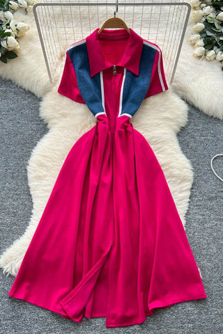 Collared Colorblock Dress