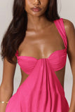 Cutout Jumpsuit with Flowing Skirt
