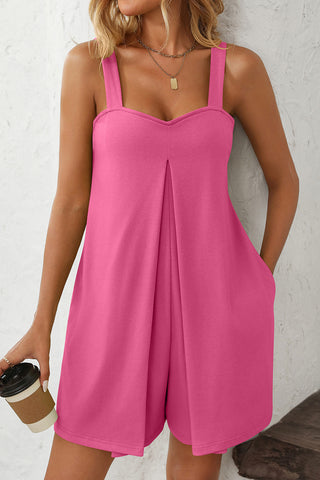 Pleated Romper with Relaxed Fit