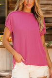 Casual Ribbed Short Sleeve T-Shirt