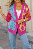 Vibrant Patterned Open Cardigan