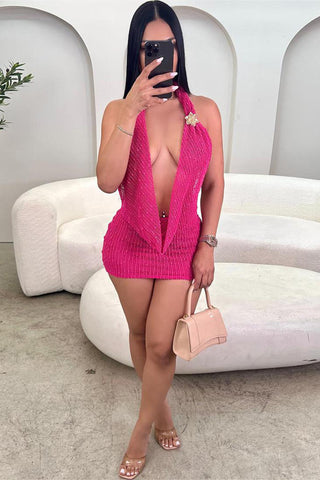 Draped Halter Casual Dress