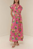Fun Print Casual Maxi Dress