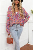 Vibrant Open-Front Knit Cardigan