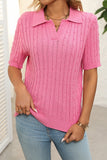 Collared Cable-Knit Sweater