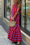 Striped Halter Casual Dress
