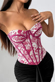 Strapless Floral Bustier Top