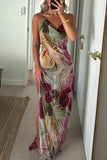 Floral Print Halter Maxi Dress