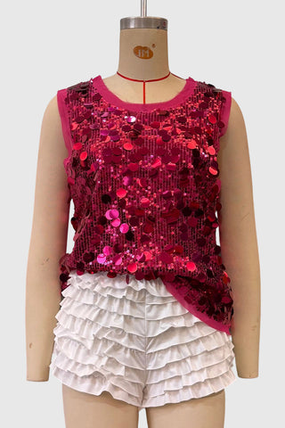 Sleeveless Sequin Tank Top