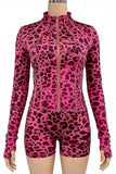 Zip-Front Long-Sleeve Shorts Set