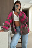 Open Front Striped Cardigan