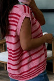 Striped Button-Front Cardigan