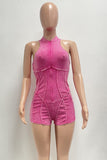 Halter-Neck Ribbed Romper