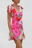 Floral Tie-Shoulder Casual Dress