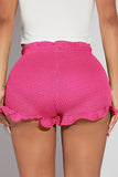 Ruffled Hem Crochet Casual Shorts