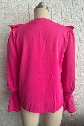 Ruffled Long Sleeve Blouse