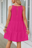 Crochet Yoke Swing Mini Dress