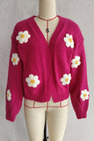 Floral Embellished Open-Front Cardigan