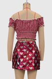 Heart Patterned Mini Skirt