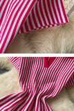 Polo Neck Striped Casual Mini Dress