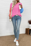 Casual Long Sleeve Colorblock T-Shirt