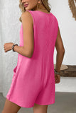 Sleeveless Button-Up Ribbed Romper
