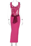 Open-Back Bow-Tie Casual Dress