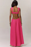 Cutout Jumpsuit with Flowing Skirt
