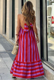 Striped Halter Casual Dress