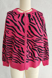 Zebra Pattern Zip Cardigan