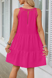 Sleeveless Crochet Trim Casual Dress