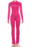 Stylish Long-Sleeve Zip Jumpsuit