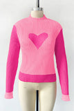 Heart-Detail Ribbed Sweater