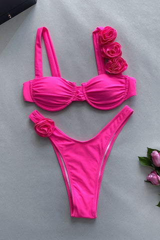 Floral Strap Two-Piece Bikini Set