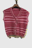 Striped Button-Front Cardigan