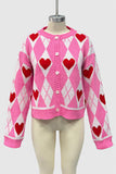 Heart Pattern Button-Front Cardigan