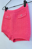 Buttoned Casual Knit Shorts