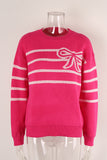 Bow Accent Striped Sweater