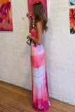 Strapless Abstract Print Maxi Dress