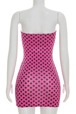 Strapless Polka Dot Mini Dress