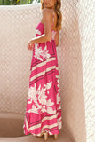 Floral Maxi Dress with Geometric Accents