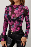 Floral Sheer Long Sleeve Blouse