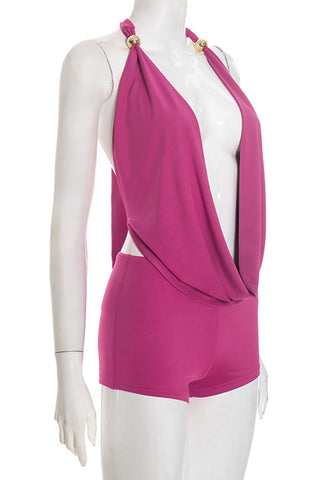 Halter Drape Shorts Set