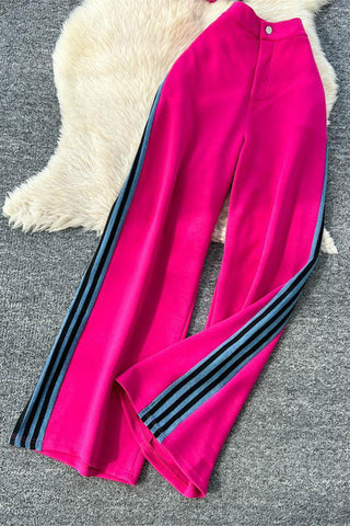 Striped Crop Top and Pants Set