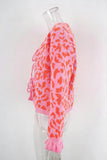 Tie-Front Leopard Print Cardigan