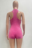 Halter-Neck Ribbed Romper