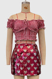 Heart Patterned Mini Skirt