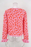 Tie-Front Leopard Print Cardigan